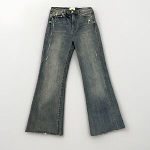 7 For All‎ Mankind Ultra High Rise Dojo Wide Leg Jeans Distressed Size 28